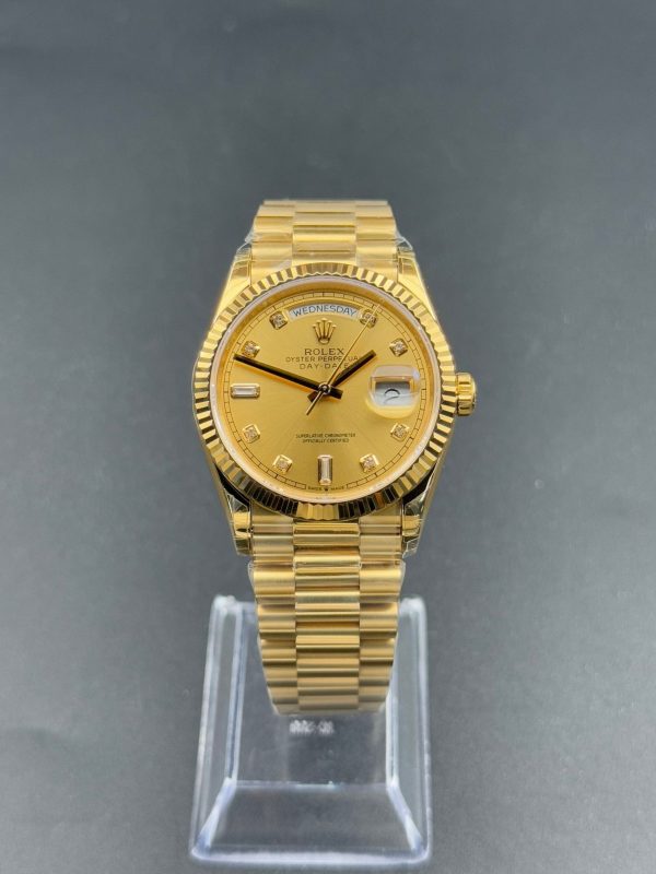 Noob Factory Rolex Day-Date 36mm President Champagne Dial with Diamonds Super Clone