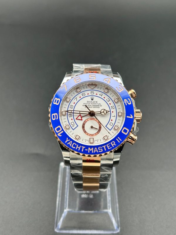 Noob Factory Rolex Yacht-Master 116681 Oyster RoseGold White Dial 44mm Super Clone