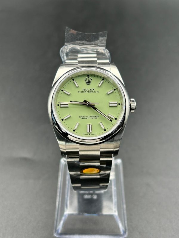 Noob Factory Rolex Oyster Perpetual 126000 36mm Oyster Pistachio Green Dial Super Clone