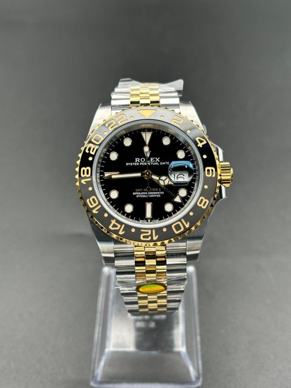 Noob Factory Rolex GMT Master II Jubilee Two-tone Gold 126713GRNR Black Dial with Black and Grey Bezel Super Clone