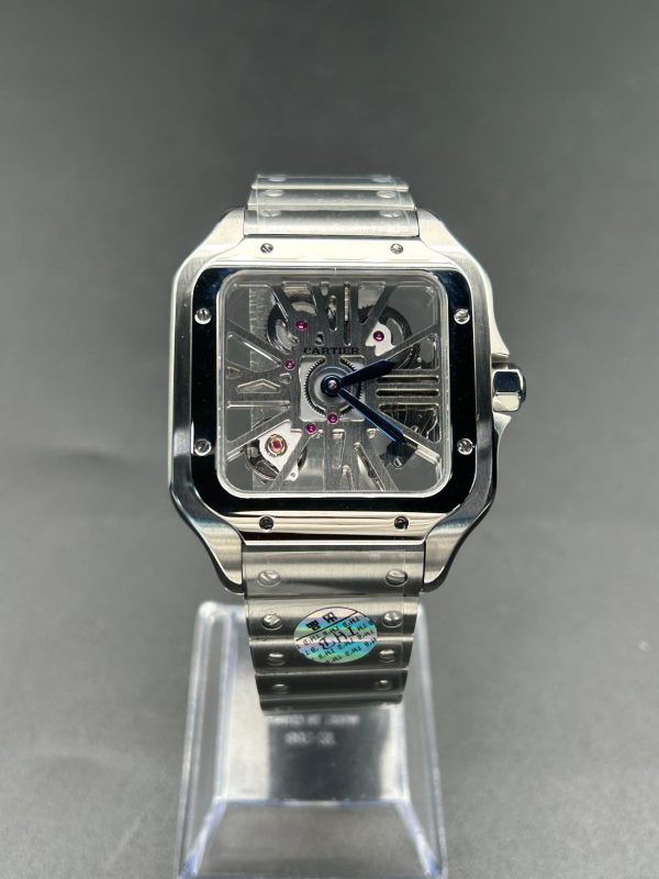 BV Factory Cartier Santos Skeleton 40mm Black Dial Steel Super Clone