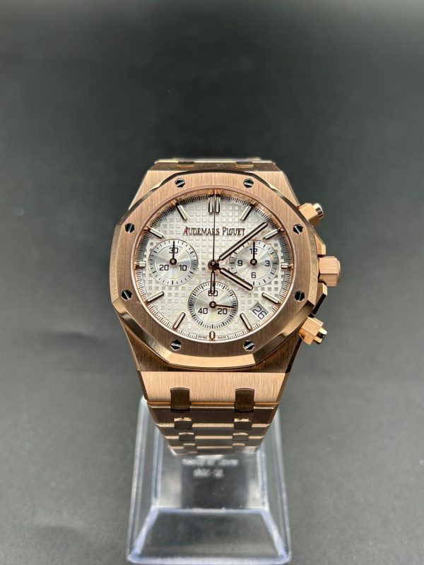 APS Factory Audemars Piguet Royal Oak Chronograph 26240 Rosegold 41mm White Dial Super Clone