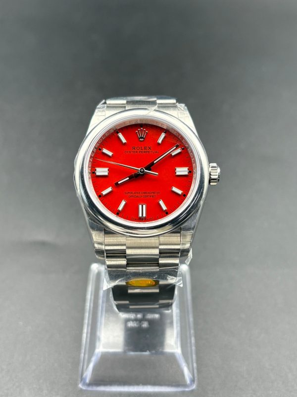 Noob Factory Rolex Oyster Perpetual 126000 36mm Oyster Red Dial Super Clone