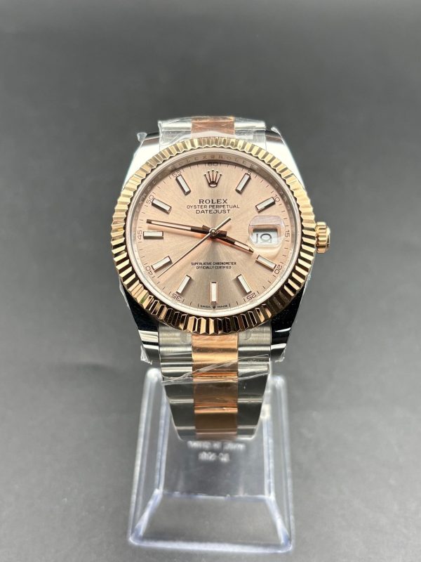 Noob Factory Rolex Datejust 126331 41mm Two-Tone RoseGold Oyster Pink Dial Super Clone
