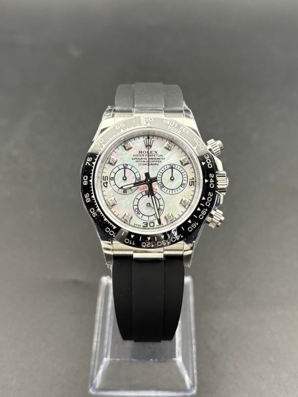 Noob Factory V4 Rolex Daytona 116519LN White Mother-of-pearl Diamond Dial Super Clone