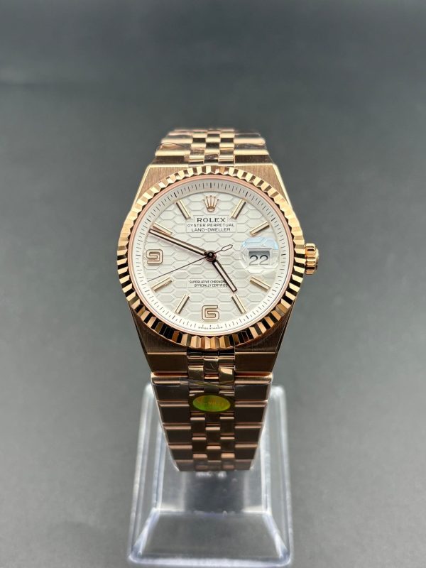 Noob Factory Rolex Land-Dweller127235RoseGold White Dial Super Clone