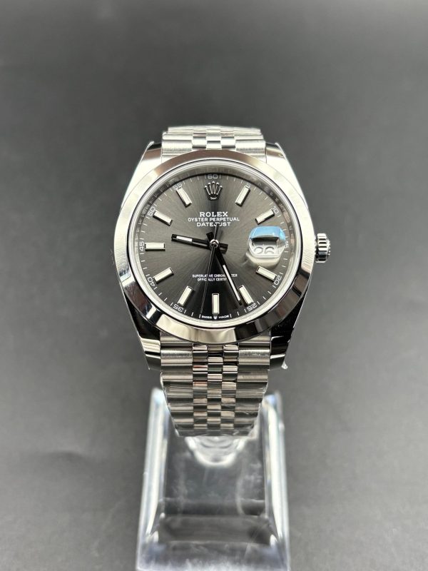 Noob Factory Rolex Datejust 126300 41mm Jubilee Smooth Bezel Grey Dial Super Clone