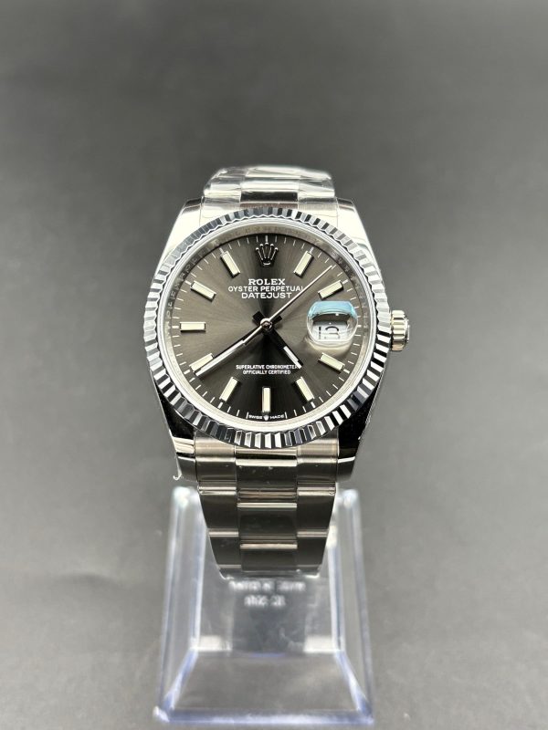 Noob Factory Rolex Datejust 126234 36mm Oyster Grey Fluted-motif Dial Super Clone
