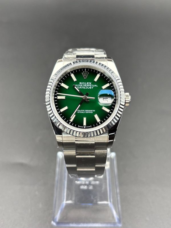Noob Factory Rolex Datejust 126234 36mm Oyster Green Gradient Dial Super Clone